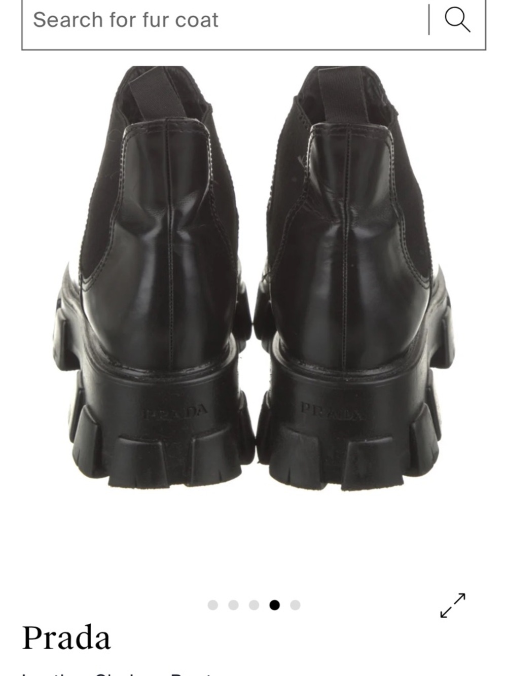 Prada Womens Black Leather Chukka Boots - Picture 2 of 4